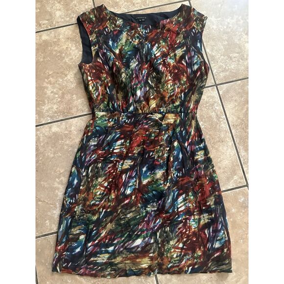 Theory 8 Silk Abstract Print Mini Dress - Picture 1 of 5